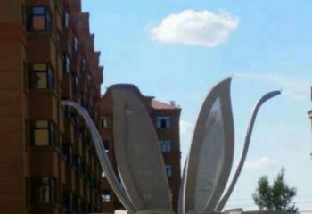 燈光花朵雕塑供求，白鋼構件，彩色燈光茶花雕塑觀賞型