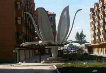 燈光花朵雕塑通用，多彩藝術，不銹鋼燈光茶花雕塑供應