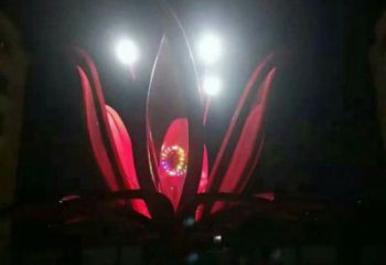 燈光花朵雕塑優價，藝術組合，燈光茶花雕塑生產廠家