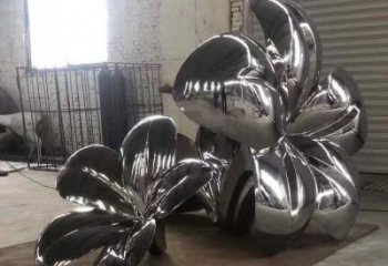 蘭花雕塑服務商，鏡面工藝雕塑，蘭花花朵雕塑訂做