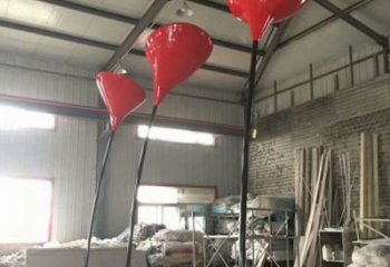 花朵雕塑標(biāo)準(zhǔn)，烤漆工藝，郁金香花朵雕塑廠家