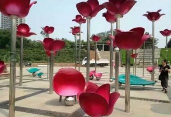 花朵雕塑定做，多彩藝術，郁金香花朵雕塑廠家選用