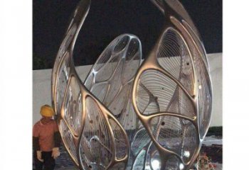 花朵雕塑精選，美陳雕塑，鏤空郁金香花朵雕塑訂做