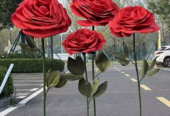 花朵月季雕塑供求，村標概念，景觀月季花朵雕塑通用