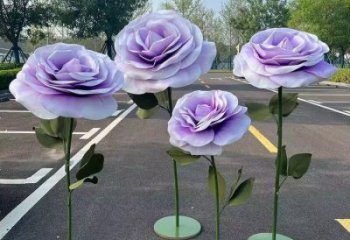 花朵月季雕塑定制廠家，街頭雕塑，月季花朵雕塑制作廠家