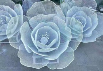 牡丹花雕塑訂做廠家，美陳雕塑，鏤空牡丹花雕塑優選