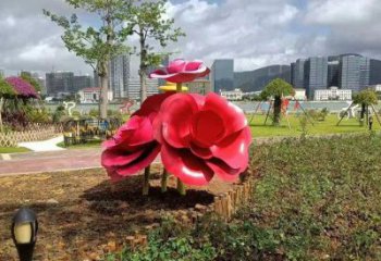 牡丹花雕塑，烤漆工藝，不銹鋼牡丹花雕塑廠家承接