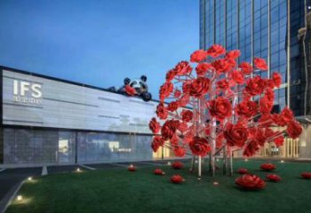 牡丹花雕塑預定，城區小品，牡丹花花朵雕塑制造商