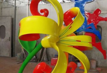 蘭花雕塑批發，美陳雕塑，不銹鋼蘭花雕塑標準