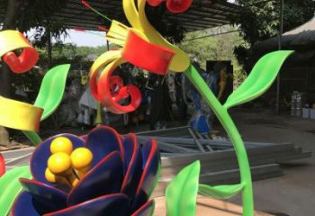 蘭花雕塑制造商，小區擺件，不銹鋼蘭花雕塑提供廠家