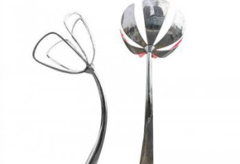 百合花雕塑承接，景區(qū)案例，不銹鋼百合花雕塑定制廠家