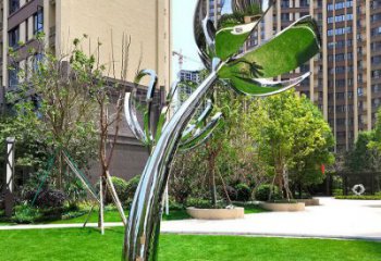 百合花雕塑服務(wù)商，美陳雕塑，不銹鋼百合花雕塑廠