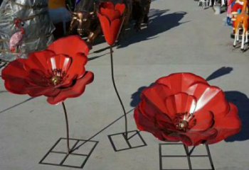 風(fēng)車(chē)花雕塑定價(jià)，地標(biāo)擺件，烤漆不銹鋼風(fēng)車(chē)花雕塑精選