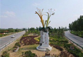 金銀花雕塑生產商，街頭藝術，不銹鋼金銀花雕塑廠家