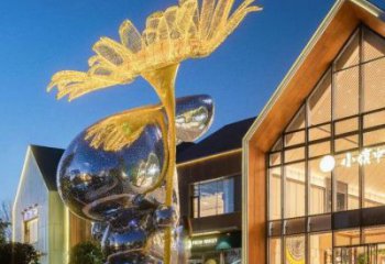 菊花雕塑供給，景區雕塑，不銹鋼菊花雕塑廠家制作