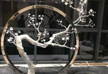 景觀梅花雕塑供需，彩鋼制作，大型梅花雕塑展品