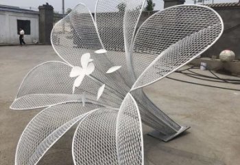 山茶花雕塑供求，美陳雕塑，鏤空山茶花雕塑制造商