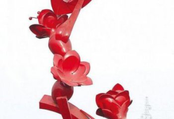 石榴花雕塑廠，景區雕塑，不銹鋼石榴花雕塑提供