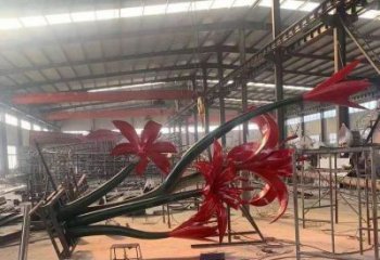 石榴花雕塑精品，標識雕塑，不銹鋼石榴花雕塑廠