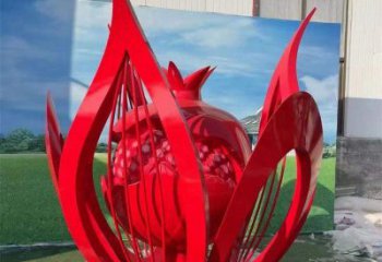 石榴花雕塑選用，廣場雕塑，不銹鋼石榴花雕塑選用