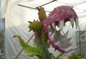 食人花雕塑精品，景觀概念，彩繪食人花雕塑通用