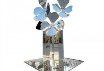 桃花雕塑供應，圓雕體系，不銹鋼桃花雕塑制作廠家