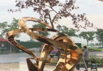 櫻花雕塑生產(chǎn)，街頭藝術(shù)，不銹鋼櫻花雕塑廠