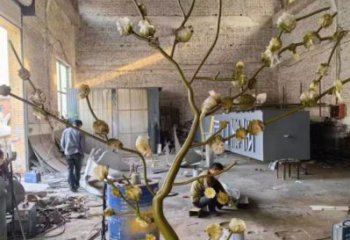 仿真紫丁香雕塑廠家，室外雕塑，不銹鋼紫丁香雕塑選定