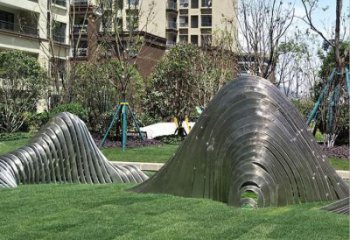 鋼絲假山雕塑，白鋼構件，建筑假山雕塑制造廠家