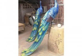 彩繪孔雀景觀批發(fā)，景觀雕塑，仿真孔雀雕塑定價(jià)