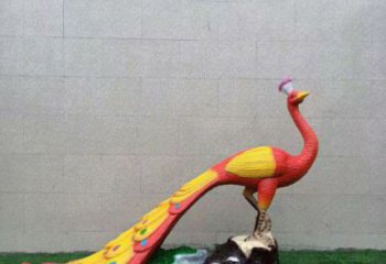 門口彩繪孔雀雕塑點(diǎn)擊，地標(biāo)擺件，仿真孔雀雕塑廠家