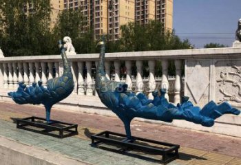 彩繪孔雀雕塑通用，戶外雕塑，戶外仿古孔雀雕塑廠家