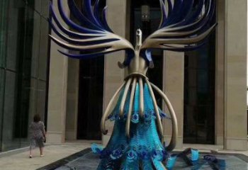 孔雀雕塑專供廠家，景觀雕塑，不銹鋼孔雀雕塑供應