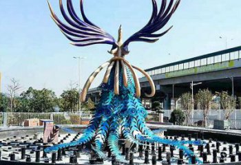 藝術孔雀雕塑優選，城市裝飾，不銹鋼孔雀雕塑訂做廠家