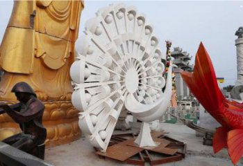 孔雀開屏雕塑擺件，地標擺件，孔雀開屏雕塑生產商