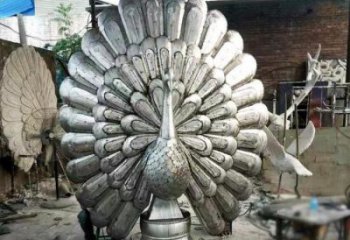 孔雀開(kāi)屏雕塑廠家，景區(qū)案例，不銹鋼孔雀開(kāi)屏雕塑選用