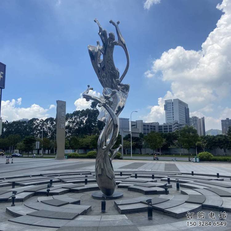 步行街海浪雕塑，鍛造景觀雕塑，拋光方式