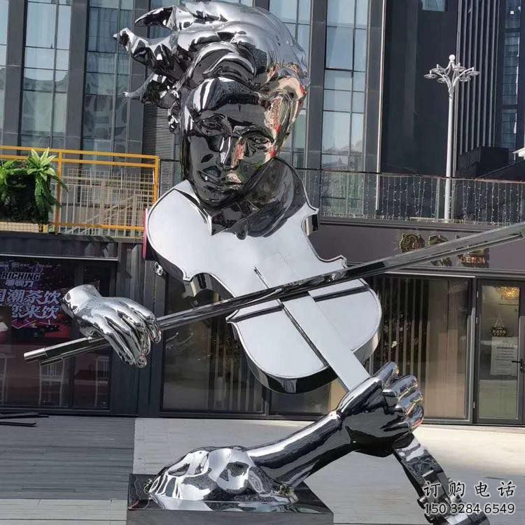 大提琴雕塑展品，公園小品，不銹鋼大提琴雕塑供需