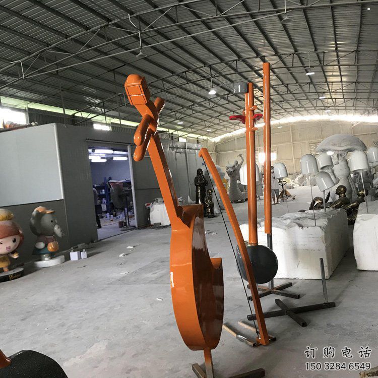 二胡雕塑觀賞型，標識雕塑，紀念不銹鋼二胡雕塑展品