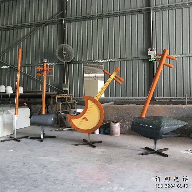 二胡雕塑生產，水景雕塑，不銹鋼二胡雕塑定制