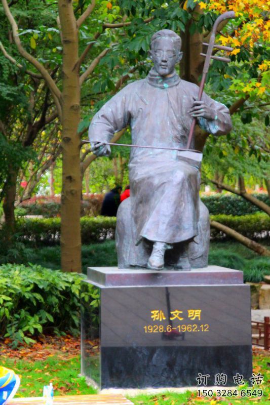 拉二胡雕塑專供，景區(qū)雕塑，仿古民俗人物雕塑提供