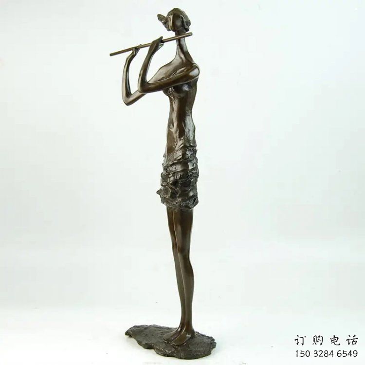 彈古箏雕塑批發，美陳雕塑，主題民俗人物雕塑標準