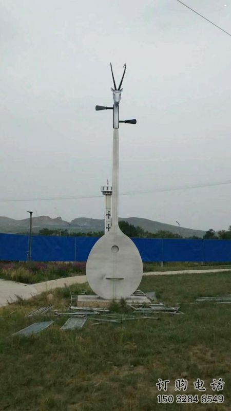 馬頭琴雕塑批發，街頭藝術，不銹鋼馬頭琴雕塑展品