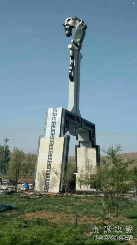 馬頭琴雕塑專供，廣場雕塑，不銹鋼馬頭琴雕塑供應