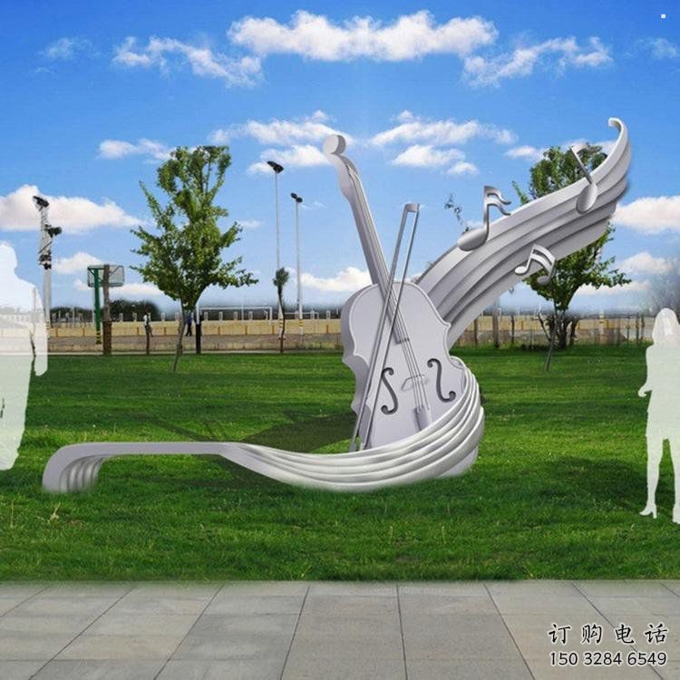 提琴雕塑特供，標識雕塑，不銹鋼提琴雕塑生產