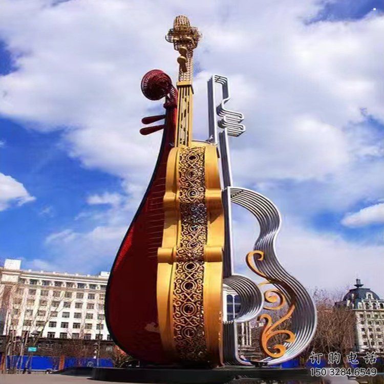 提琴雕塑特供，美陳雕塑，制造不銹鋼提琴雕塑優選