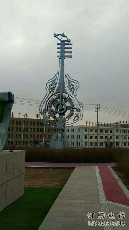 小提琴雕塑定價，街景小品，不銹鋼小提琴雕塑批發