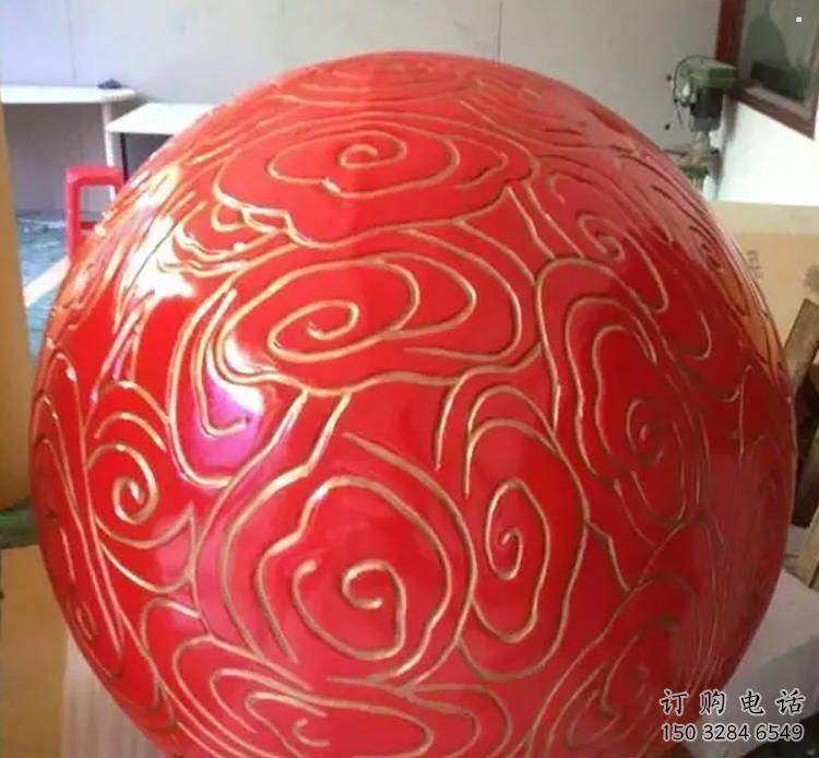 鏤空球雕塑廠家，美陳雕塑烤漆鏤空球雕塑優選