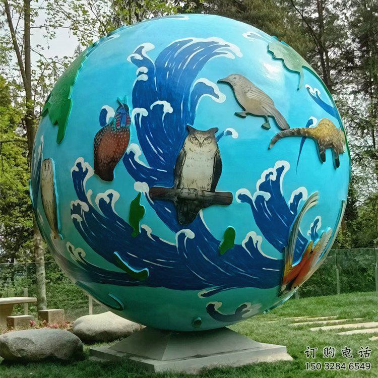 鏤空球雕塑點擊，中式工藝，烤漆鏤空球雕塑供給