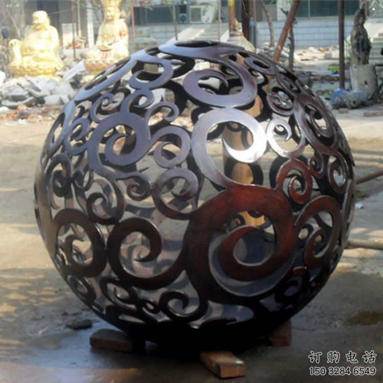 鏤空球雕塑精選，公園小品，烤漆鏤空球雕塑廠家